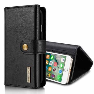 DG.MING For iPhone SE 2020 & 8 & 7 Triple Fold Crazy Horse Texture Horizontal Flip Magnetic Protective Case with Holder & Card Slots & Wallet(Black)