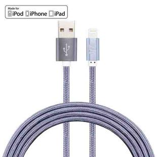 YF-MX03 2m 2.4A MFI Certificated 8 Pin to USB Nylon Weave Style Data Sync Charging Cable(Grey)