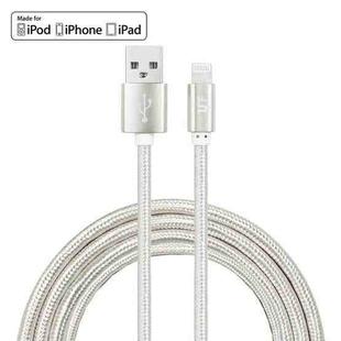 YF-MX03 2m 2.4A MFI Certificated 8 Pin to USB Nylon Weave Style Data Sync Charging Cable(Silver)