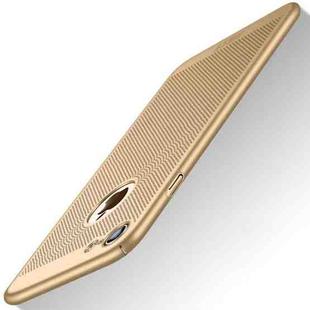MOFI for iPhone 8 Honeycomb Texture Breathable PC Shockproof Protective Back Case(Gold)