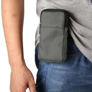 Multi-function Casual Sport Mobile Phone Double Zipper Waist Pack Diagonal Bag for 6.9 Inch or Below Smartphones (Dark Gray)