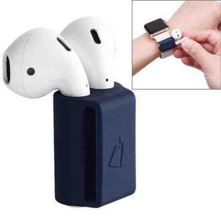Portable Watches Wireless Bluetooth Earphone Silicone Protective Box Anti-lost Dropproof Storage Bag for Apple AirPods 1/2 (Earphone is not Included)(Blue)