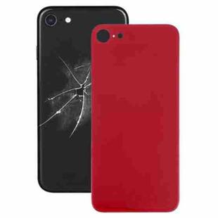 Easy Replacement Big Camera Hole Glass Back Battery Cover with Adhesive for iPhone 8(Red)