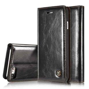 CaseMe-003 For iPhone SE 2020 & 8 & 7 PU + PC Business Style Crazy Horse Texture Horizontal Flip Leather Case with Holder & Card Slots & Wallet(Black)