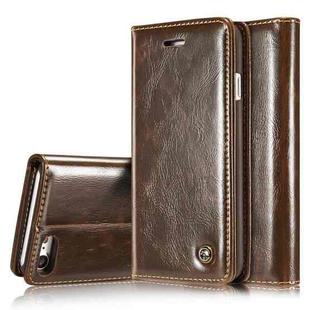 CaseMe-003 For iPhone SE 2020 & 8 & 7 PU + PC Business Style Crazy Horse Texture Horizontal Flip Leather Case with Holder & Card Slots & Wallet(Brown)