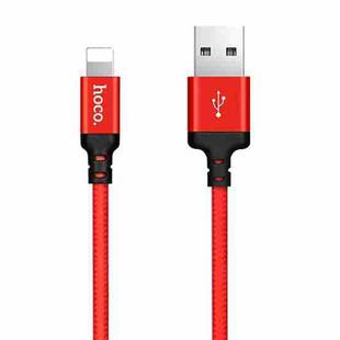 hoco X14 1m Nylon Braided Aluminium Alloy USB to 8 Pin Data Sync Charging Cable(Red)