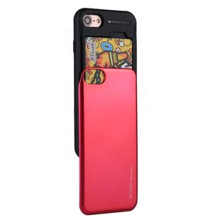 GOOSPERY For iPhone SE 2020 & 8 & 7 TPU + PC Sky Slide Bumper Protective Back Case with Card Slot (Magenta)