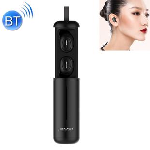 awei T5 Outdoor Sports Stereo Noise Cancelling Bluetooth V5.0 Headset Earphone with Charging Cabin, For iPhone, Galaxy, Xiaomi, Huawei, HTC, Sony and Other Smartphones(Black)