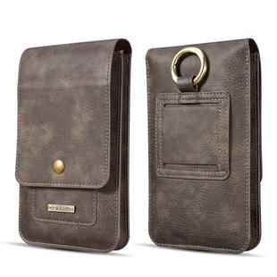 DG.MING Universal Cowskin Leather Protective Case Waist Bag with Card Slots & Hook, For iPhone, Samsung, Sony, Huawei, Meizu, Lenovo, ASUS, Oneplus, Xiaomi, Cubot, Ulefone, Letv, DOOGEE, Vkworld, and other Smartphones Below 5.2 inch(Grey)