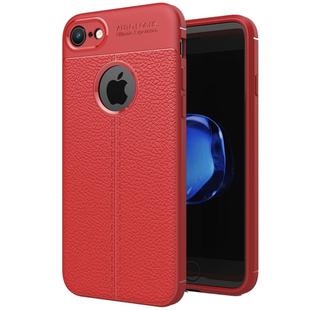 For iPhone SE 2020 & 8 & 7 Litchi Texture TPU Protective Back Cover Case (Red)
