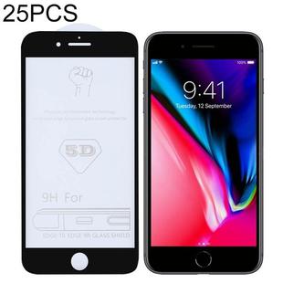 25 PCS 9H 5D Full Glue Full Screen Tempered Glass Film for iPhone 7 / 8