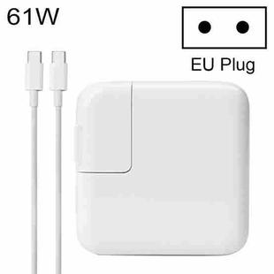 61W Type-C Power Adapter Portable Charger with 1.8m Type-C Charging Cable, EU Plug(White)