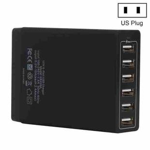 XBX09A 50W 5V 2.4A 6 USB Ports Quick Charger Travel Charger(Black)