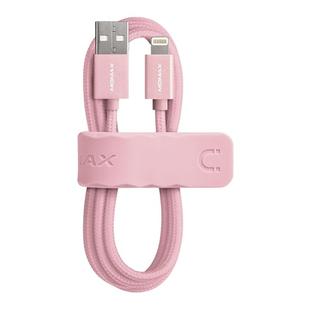 Momax 2.4A 8 Pin Nylon Weave Charging Cable, Length : 1m(Rose Gold)