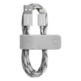 Momax 2.4A 8 Pin Nylon Weave Charging Cable, Length : 1m(Silver)
