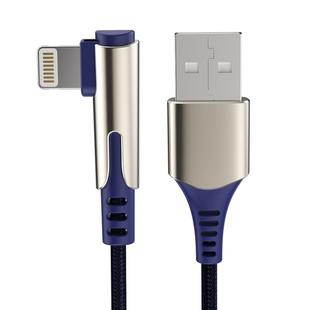 ROCK M1  8 Pin Mobile Phone Game Zinc Alloy Weave Charging Cable, Length: 1m(Blue)