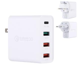 A3 PD 18W USB-C / Type-C + QC3.0 USB + Dual USB Interface Travel Charger Set, US Plug / EU Plug / UK Plug