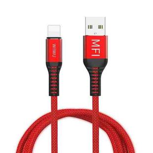 WIWU MFI WP202 1.2m 2.4A USB to 8 Pin Gear Data Sync Charging Cable (Red)