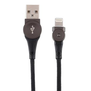 USB to 8 Pin Rotatable Connector Braided Data Cable, Cable Length: 1m