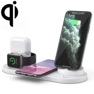 6 in 1 10W Qi Standard Wireless Charger Stand (White)