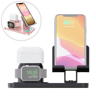 ZJ003 3 in 1 Multifunctional Rotatable Mobile Phone Charging Holder Base for 3.5-10.5 inch Mobile Phones / Tablet PCs & Apple Watch Series & AirPods 1 / 2 / Pro(Black)