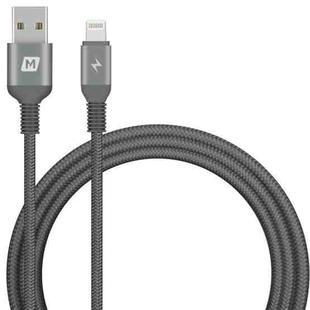 MOMAX DL11D 2.4A USB to 8 Pin MFi Certified Elite Link Nylon Braided Data Cable, Cable Length: 1.2m(Dark Gray)