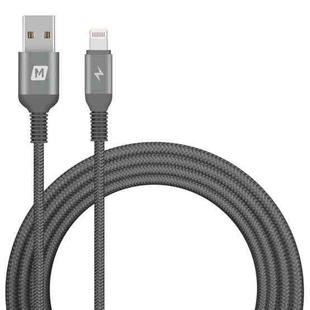 MOMAX DL13D 2.4A USB to 8 Pin MFi Certified Elite Link Nylon Braided Data Cable, Cable Length: 2m(Dark Gray)