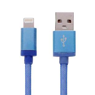 1m Net Style Metal Head 8 Pin to USB Data / Charger Cable(Blue)