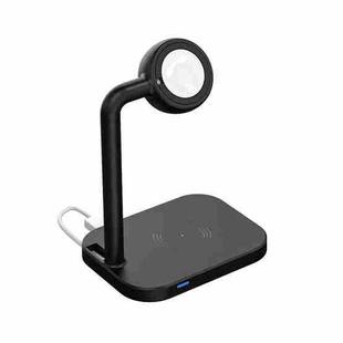 adj-984 2 in 1 Electromagnetic Induction Wireless Charger for Mobile Phones & Apple Watches & AirPods(Black)