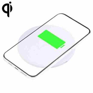 10W QI Plaid Pattern Round Plastic Wireless Charger (White)