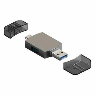 3 in 1 USB-C / Type-C to USB + 8 Pin OTG Adapter TF / SD Card Card Reader (Tarnish)