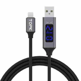 TOPK 3A USB to 8 Pin Smart Digital Display Fast Charging Data Cable, Cable Length: 1m