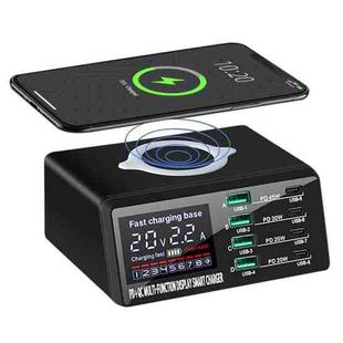 X9D 110W Multi-ports Smart Charger Station + Wireless Charger AC100-240V, UK Plug (Black)
