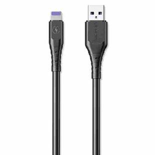 WK WDC-152 6A 8 Pin Fast Charging Data Cable, Length: 1m (Black)