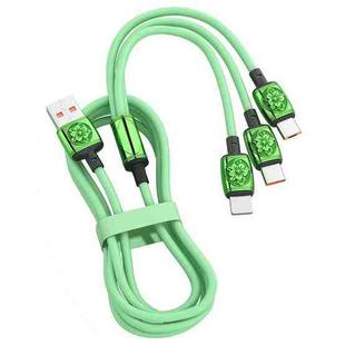 YT23085 Carved 3.5A 3 in 1 USB to Type-C / 8 Pin / Micro USB Fast Charging Cable, Cable Length: 1.2m(Green)