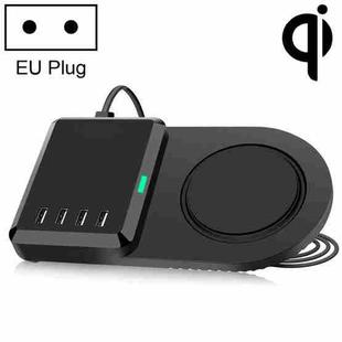 PW019 25W Wireless Charging Base with 4 USB Ports, EU Plug