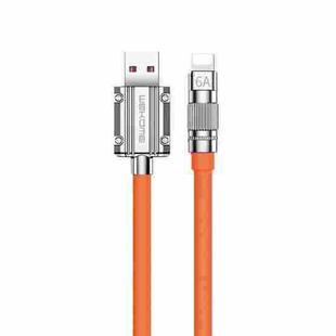 WK WDC-186 Qjie Series 6A USB to 8 Pin Ultra-fast Charging Data Cable, Length: 1m (Orange)