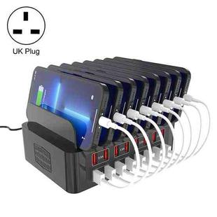 YFY-A55 150W 16 x USB Ports Smart Charging Station with Phone & Tablet Stand, UK Plug