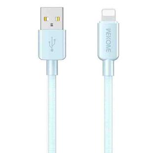 WEKOME WDC-03 Tidal Energy Series 2.4A USB to 8 Pin Braided Data Cable, Length: 1m (Blue)