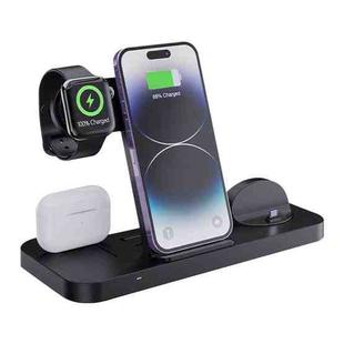 6 in 1 Multifunctional Foldable Vertical Wireless Charger (Black)