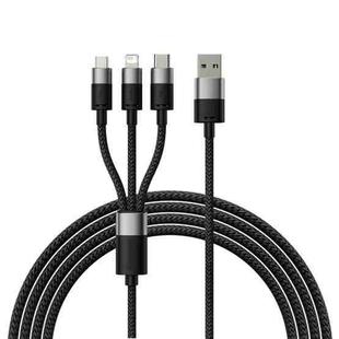 Baseus StarSpeed 3.5A USB to 8 Pin + Type-C + Micro USB 3 in 1 Fast Charging Data Cable, Length:1.2m (Black)