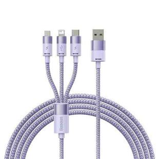 Baseus StarSpeed 3.5A USB to 8 Pin + Type-C + Micro USB 3 in 1 Fast Charging Data Cable, Length:1.2m (Purple)