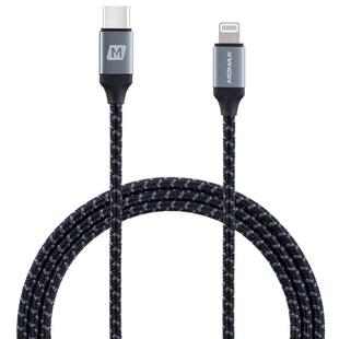 MOMAX 1.2m 3A Type-C / USB-C to 8 Pin PD Braided Fast Charging Cable for iPhone, iPad(Dark Gray)