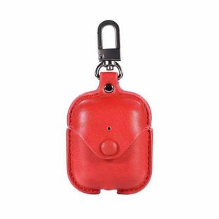 PU Leather Wireless Bluetooth Earphone Protective Case for Apple AirPods 1 / 2, with Metal Buckle(Red)