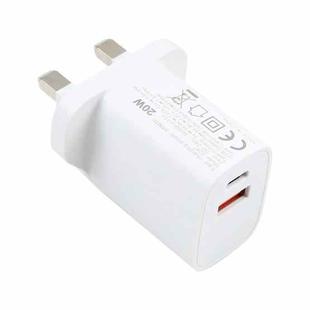 E087 20W USB-C / Type-C + USB Ports Fast Charging Travel Charger, UK Plug