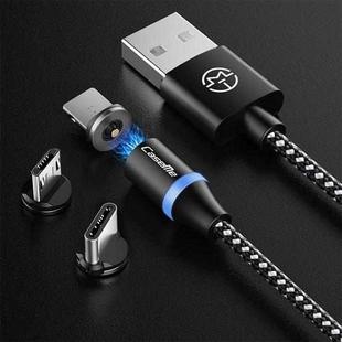CaseMe Series 2 3 in 1 USB to Type-C/ USB-C + 8 Pin + Micro USB Magnetic Charging Cable (Black)