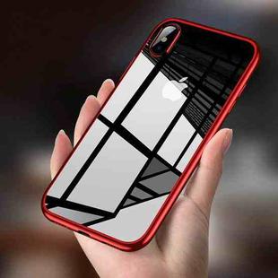 For iPhone X CAFELE Electroplating Side TPU Protective Back Cover Case(Red)