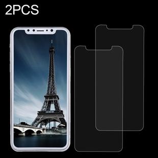 For iPhone X 2pcs 0.26mm 9H Surface Hardness Explosion-proof Non-full Screen Tempered Glass Screen Film
