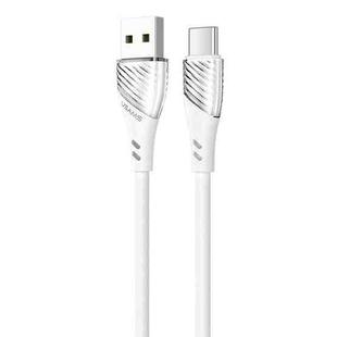 USAMS US-SJ494 U65 Type-C to USB Transparent Smooth Corrugated Silicone Data Cable, Cable Length: 1m(White)