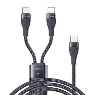 Yesido CA87 2 in 1 USB-C / Type-C to 8 Pin + USB-C / Type-C Fast Charging Cable, Length: 1.2m